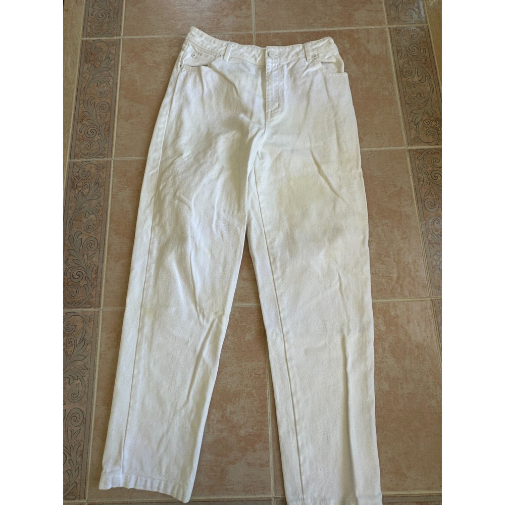 Lazy Oaf white jeans hello apathetic apparel Unisex Men size 28‎